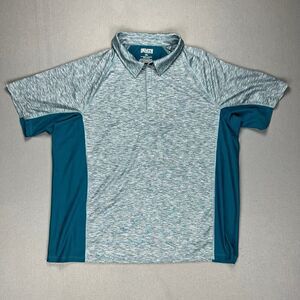 Duluth Trading Co Gray and Teal Polo Shirt